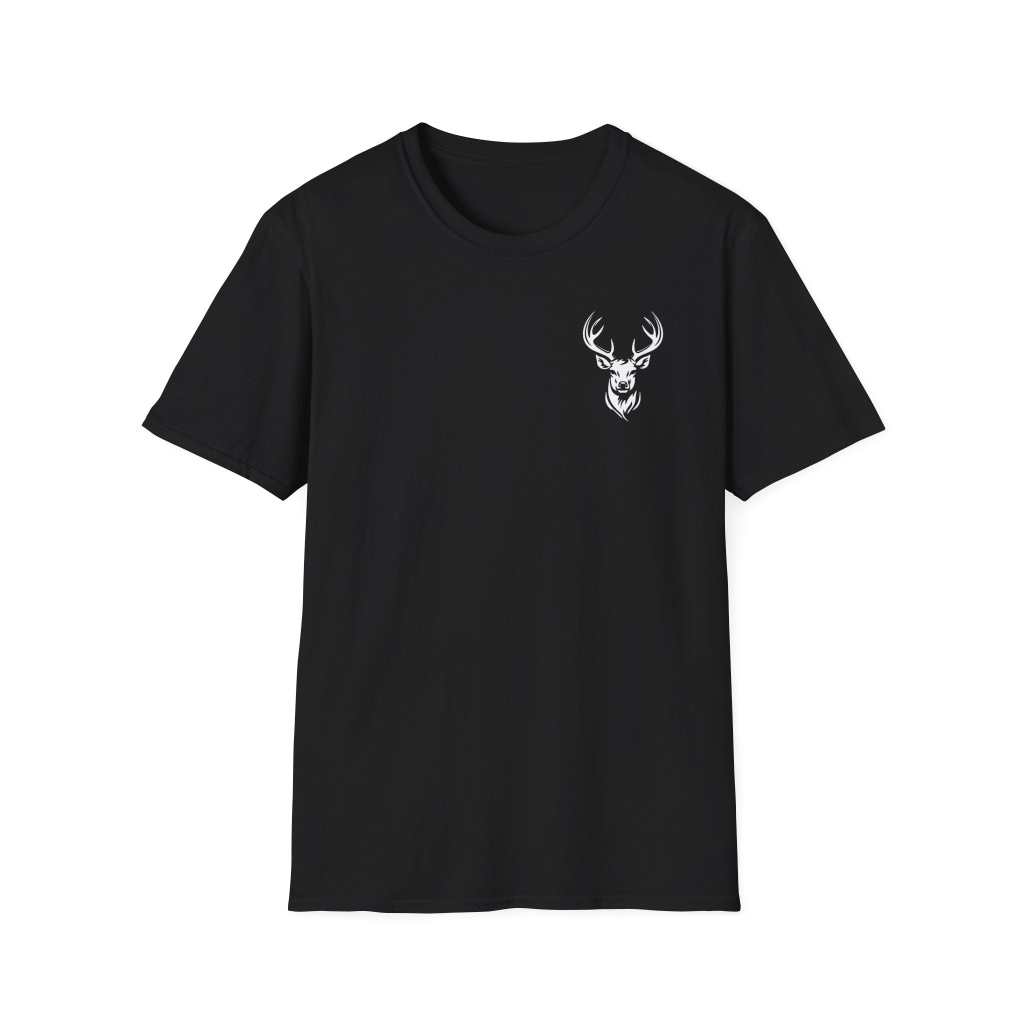 Stylish Unisex Softstyle T-Shirt with Deer Face Graphic, Nature Lover Tee, Casual Wear, Gift for Him/Her, Outdoor Adventure Shirt