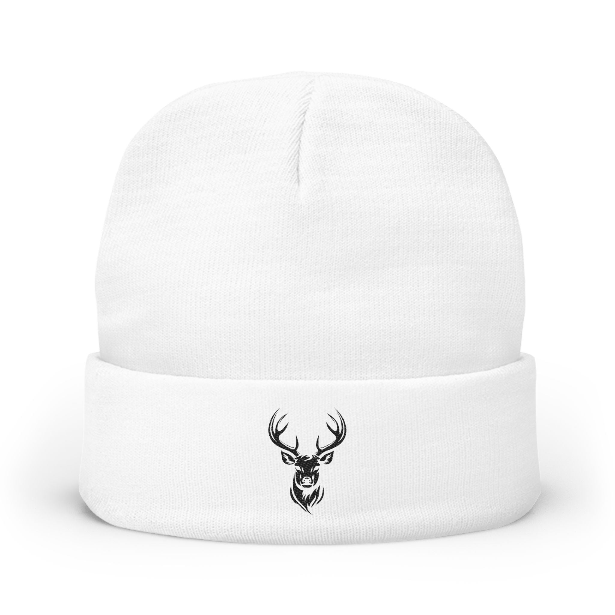 Embroidered Deer Head Knit Beanie