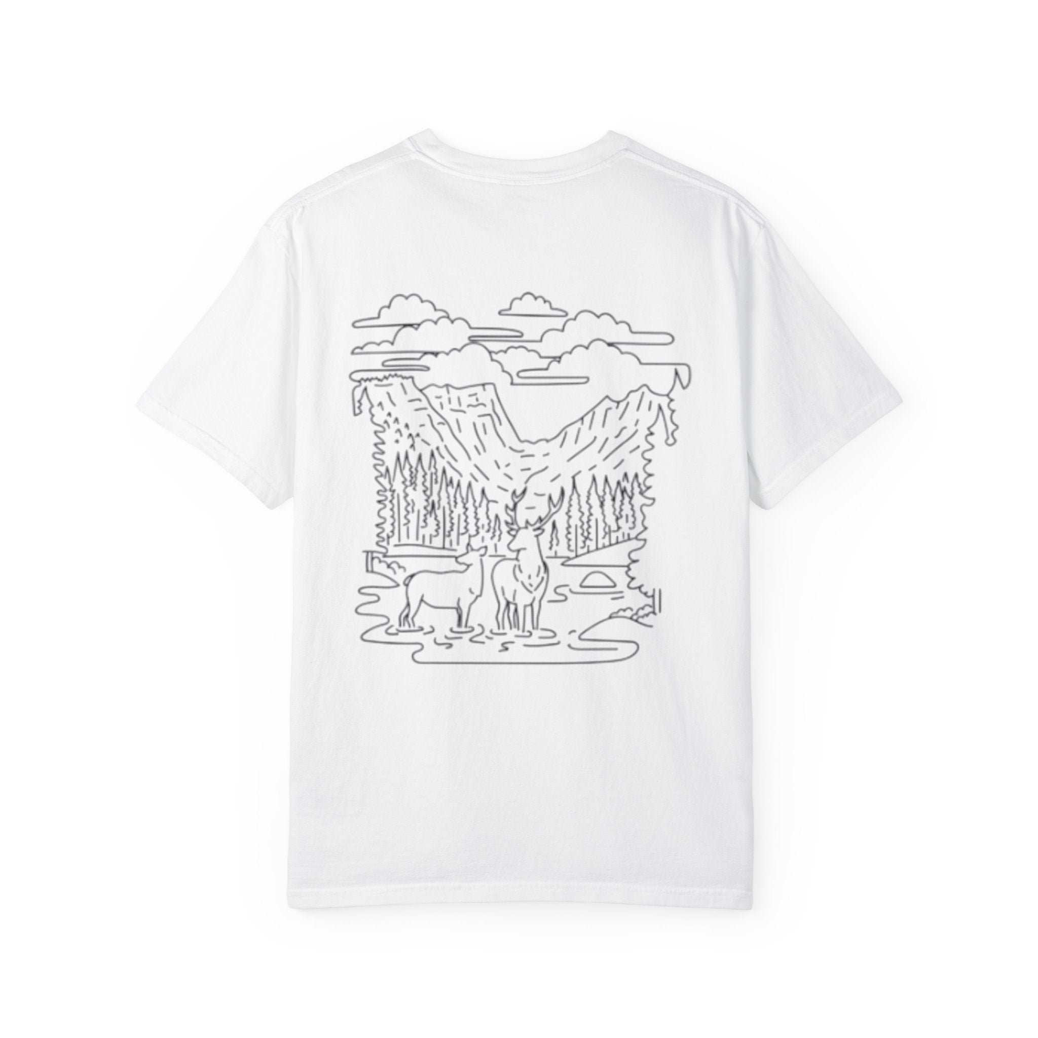 Nature-Inspired Unisex Garment-Dyed T-shirt, Graphic Tee, Outdoor Wear, Gift for Him/Her, Eco-Friendly Fashion