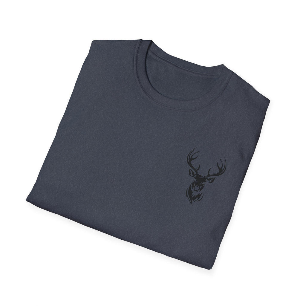 Stylish Unisex Softstyle T-Shirt with Deer Face Graphic, Nature Lover Tee, Casual Wear, Gift for Him/Her, Outdoor Adventure Shirt