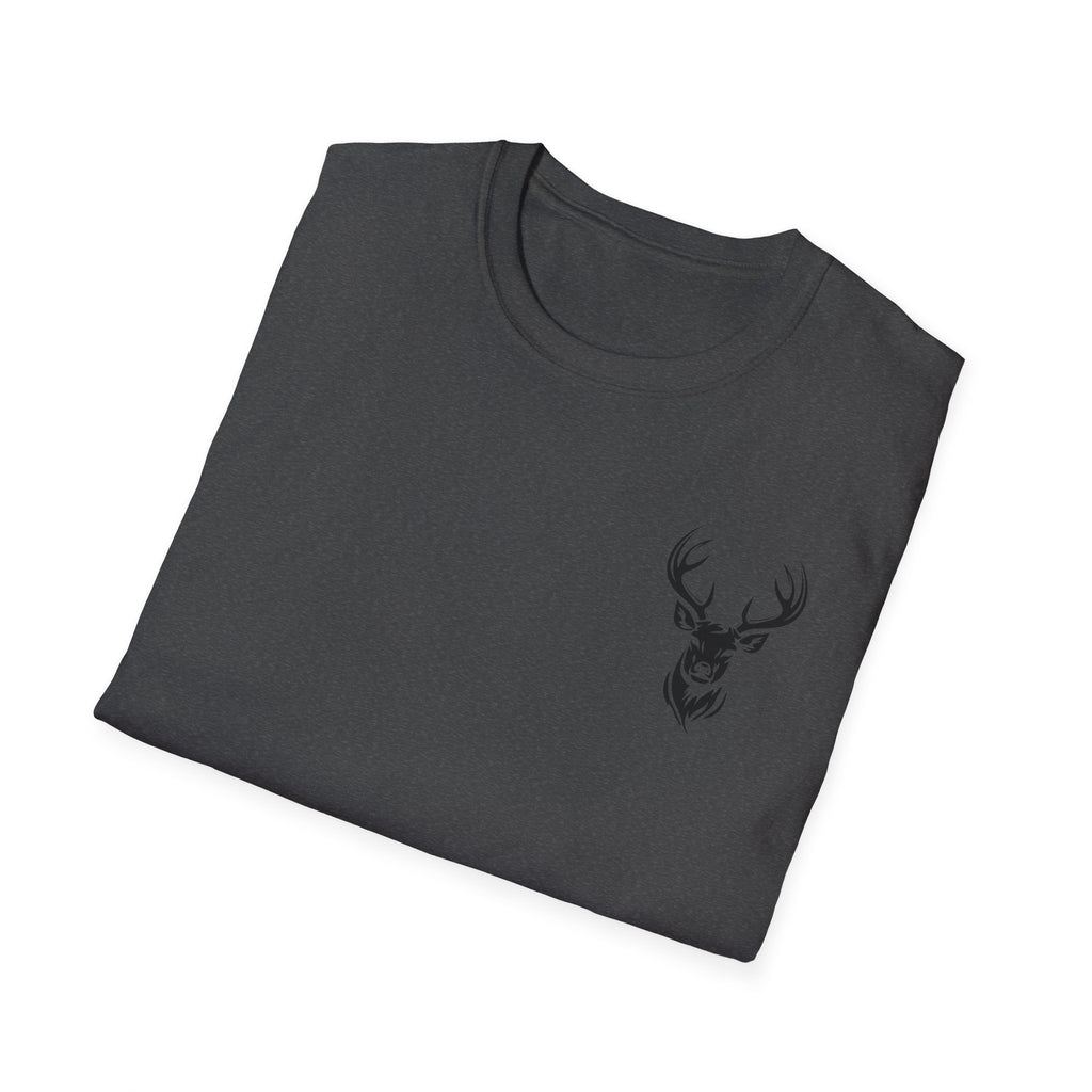 Stylish Unisex Softstyle T-Shirt with Deer Face Graphic, Nature Lover Tee, Casual Wear, Gift for Him/Her, Outdoor Adventure Shirt