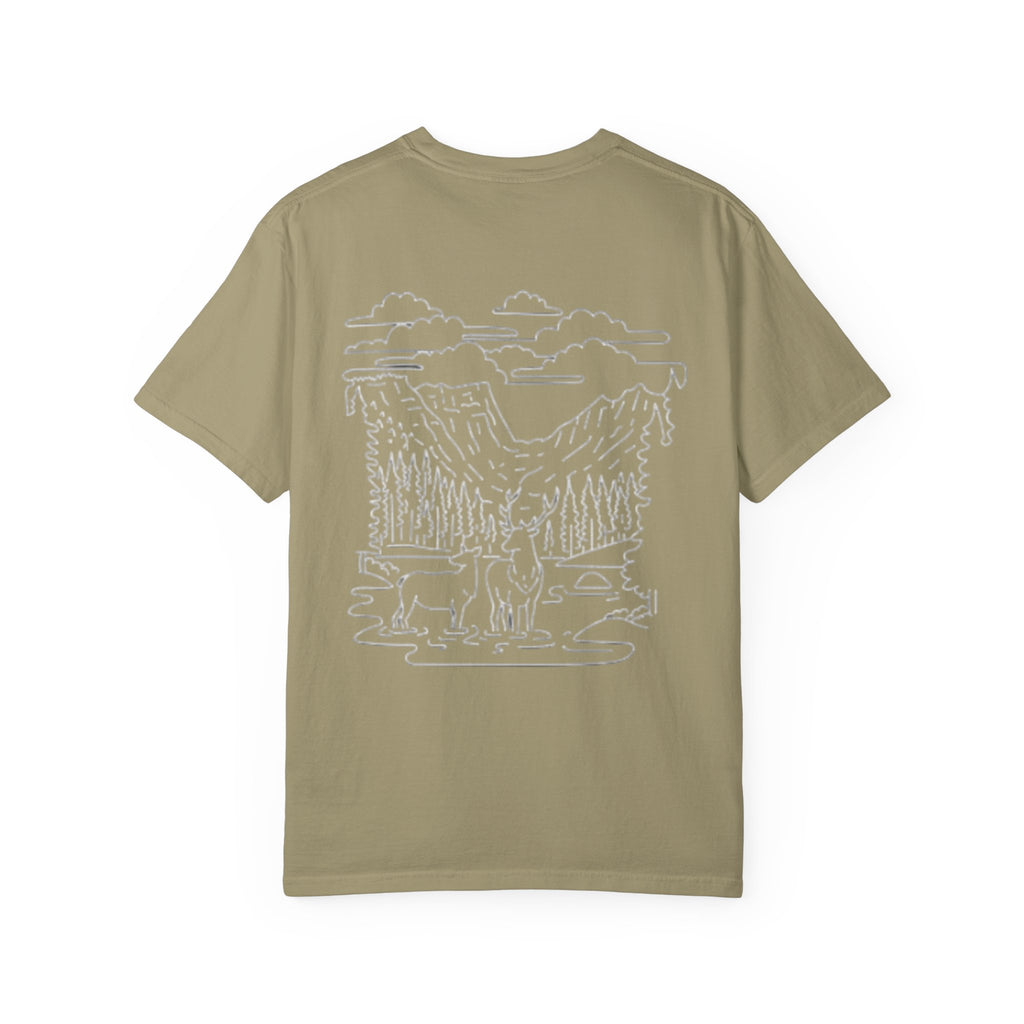 Nature-Inspired Unisex Garment-Dyed T-shirt, Graphic Tee, Outdoor Wear, Gift for Him/Her, Eco-Friendly Fashion