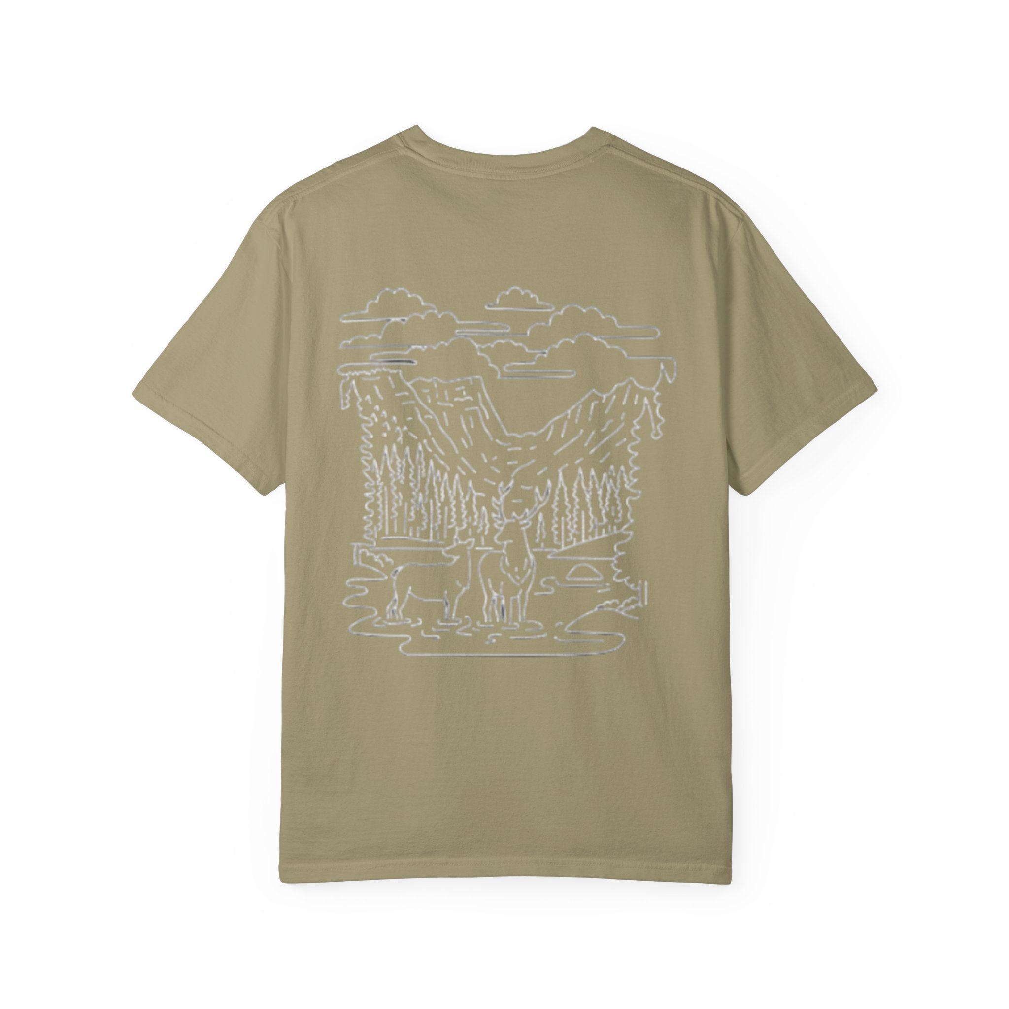 Nature-Inspired Unisex Garment-Dyed T-shirt, Graphic Tee, Outdoor Wear, Gift for Him/Her, Eco-Friendly Fashion