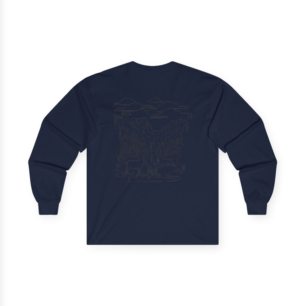 Unisex Long Sleeve Tee with Deer Antler Design | Casual Wear, Outdoor Apparel, Gift for Nature Lovers, Fall Fashion, Layering Tee