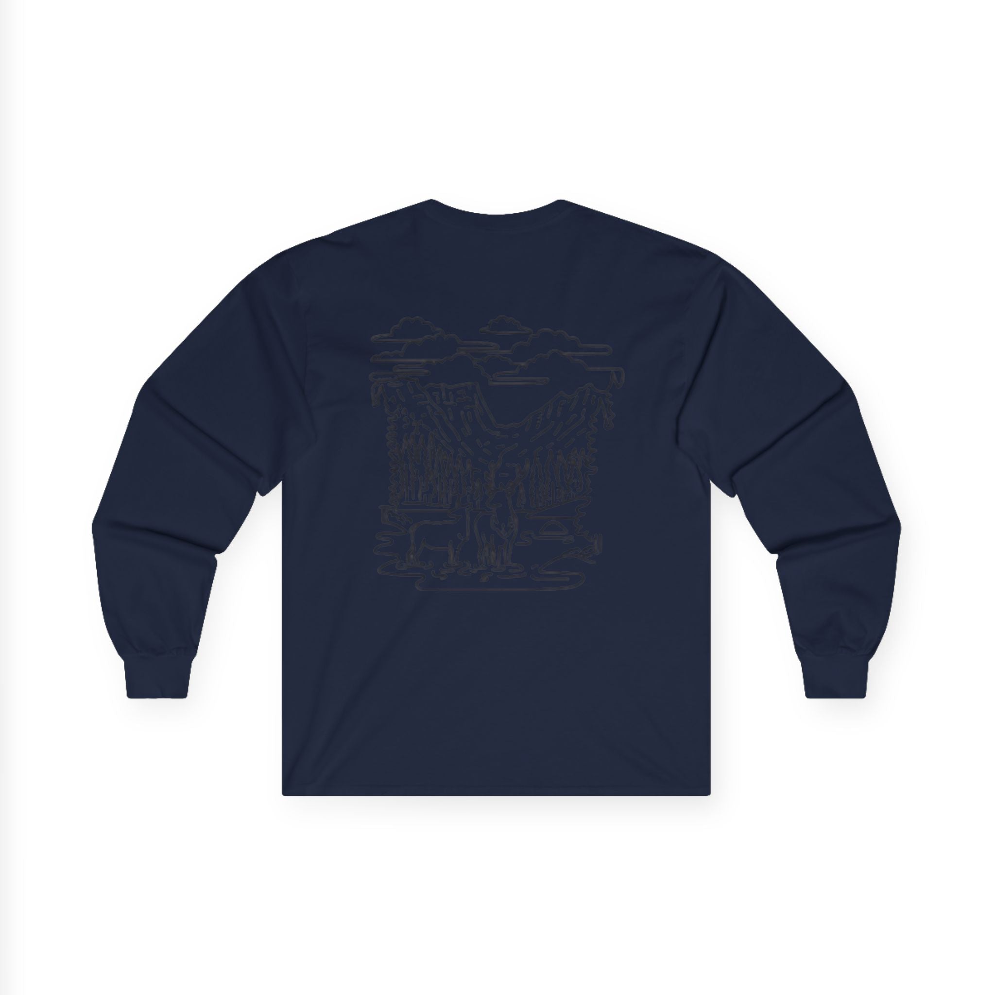 Unisex Long Sleeve Tee with Deer Antler Design | Casual Wear, Outdoor Apparel, Gift for Nature Lovers, Fall Fashion, Layering Tee