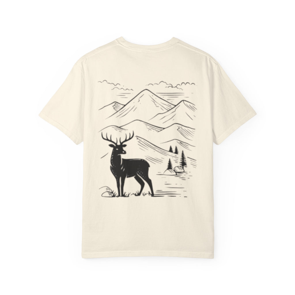 Mountain Adventure Tee, Deer Graphic T-Shirt, Nature Lover Gift, Hiking Apparel, Outdoor Adventure Shirt, Unisex Casual Wear