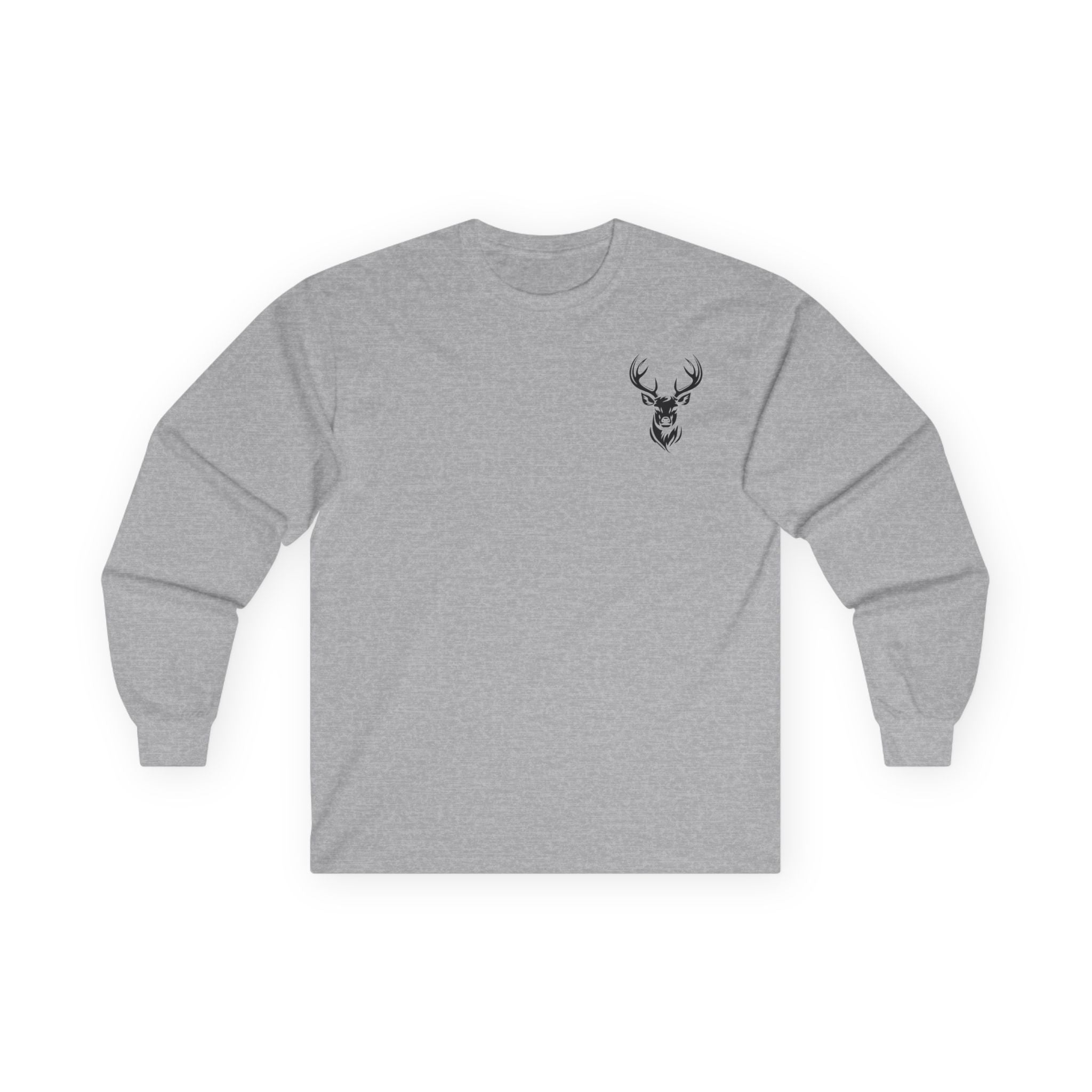 Unisex Long Sleeve Tee with Deer Antler Design | Casual Wear, Outdoor Apparel, Gift for Nature Lovers, Fall Fashion, Layering Tee