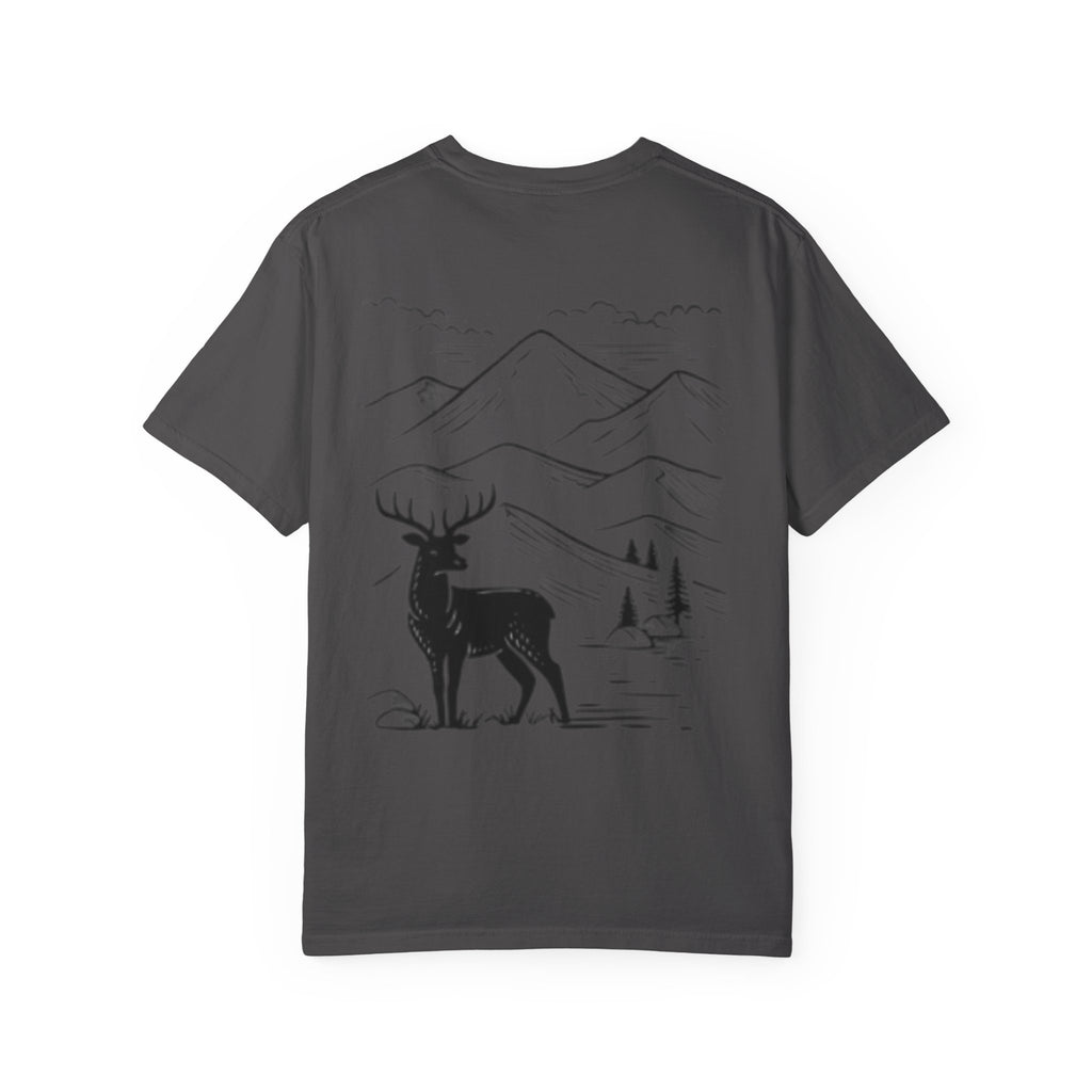 Mountain Adventure Tee, Deer Graphic T-Shirt, Nature Lover Gift, Hiking Apparel, Outdoor Adventure Shirt, Unisex Casual Wear