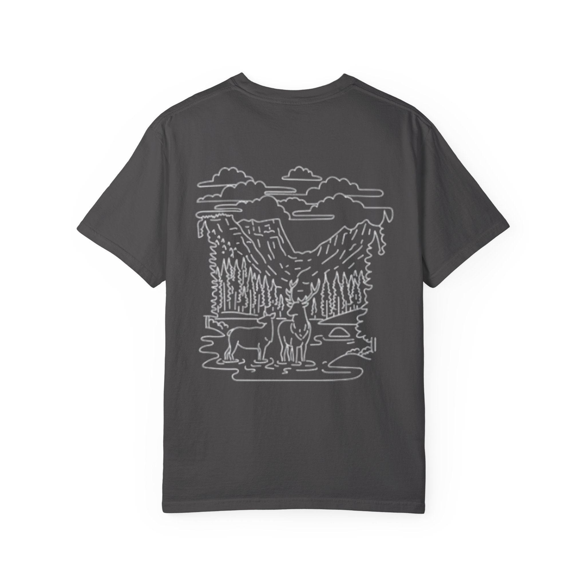 Nature-Inspired Unisex Garment-Dyed T-shirt, Graphic Tee, Outdoor Wear, Gift for Him/Her, Eco-Friendly Fashion