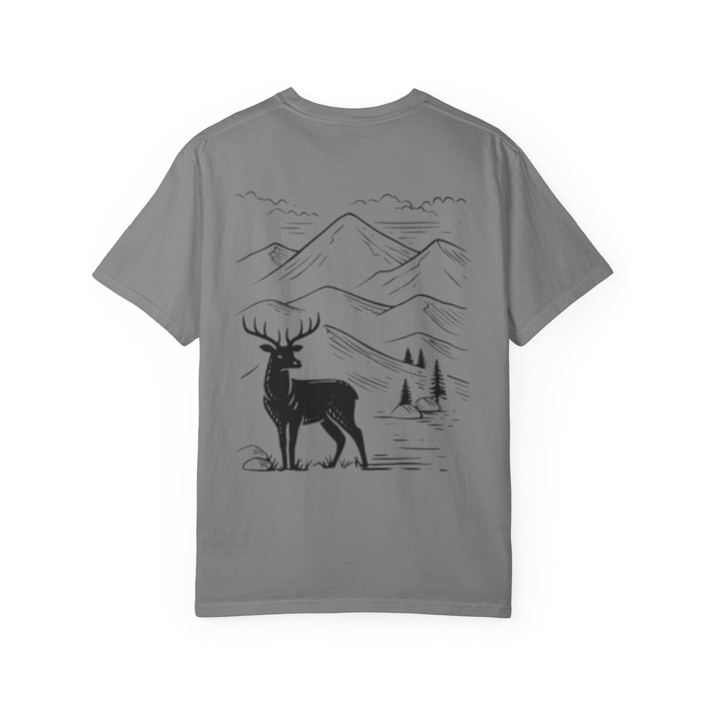 Mountain Adventure Tee, Deer Graphic T-Shirt, Nature Lover Gift, Hiking Apparel, Outdoor Adventure Shirt, Unisex Casual Wear