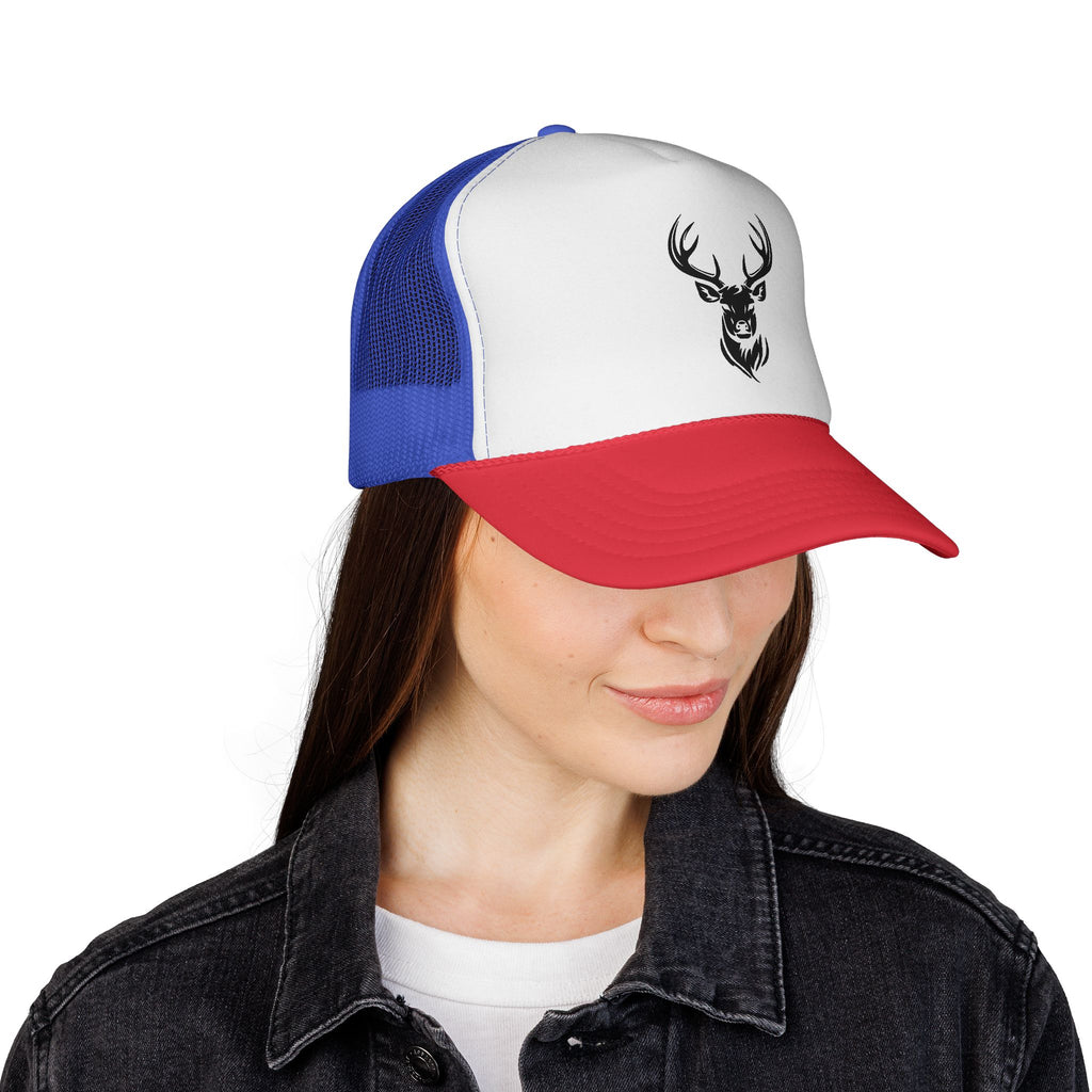 Stylish Deer Design Trucker Cap, Casual Hat for Outdoors, Hunting Gift, Summer Fashion Accessory, Road Trip Essential