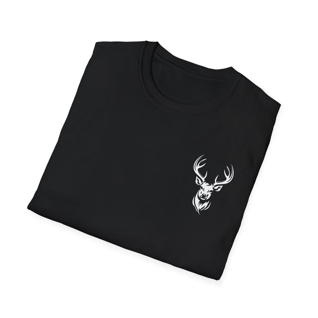 Stylish Unisex Softstyle T-Shirt with Deer Face Graphic, Nature Lover Tee, Casual Wear, Gift for Him/Her, Outdoor Adventure Shirt