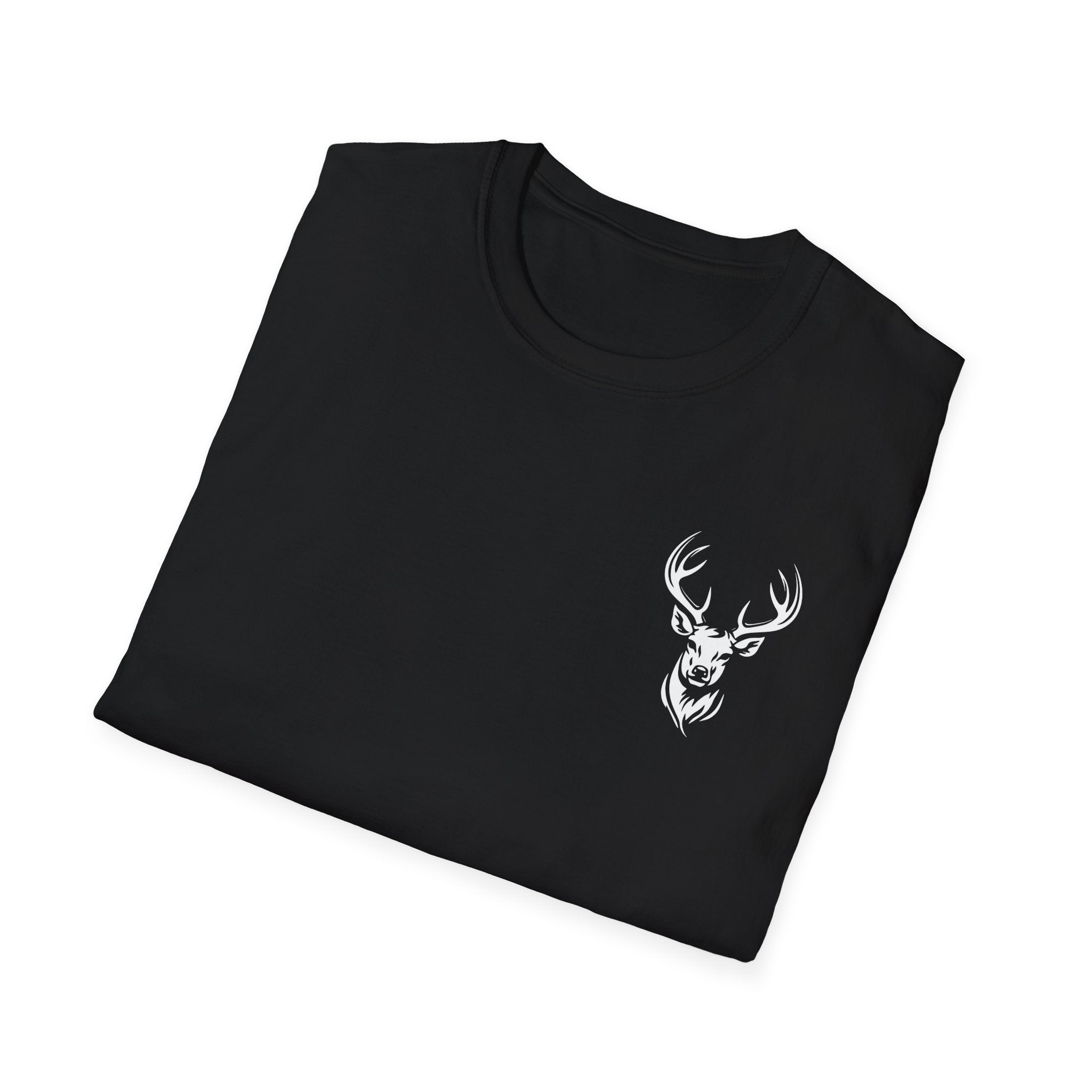 Stylish Unisex Softstyle T-Shirt with Deer Face Graphic, Nature Lover Tee, Casual Wear, Gift for Him/Her, Outdoor Adventure Shirt