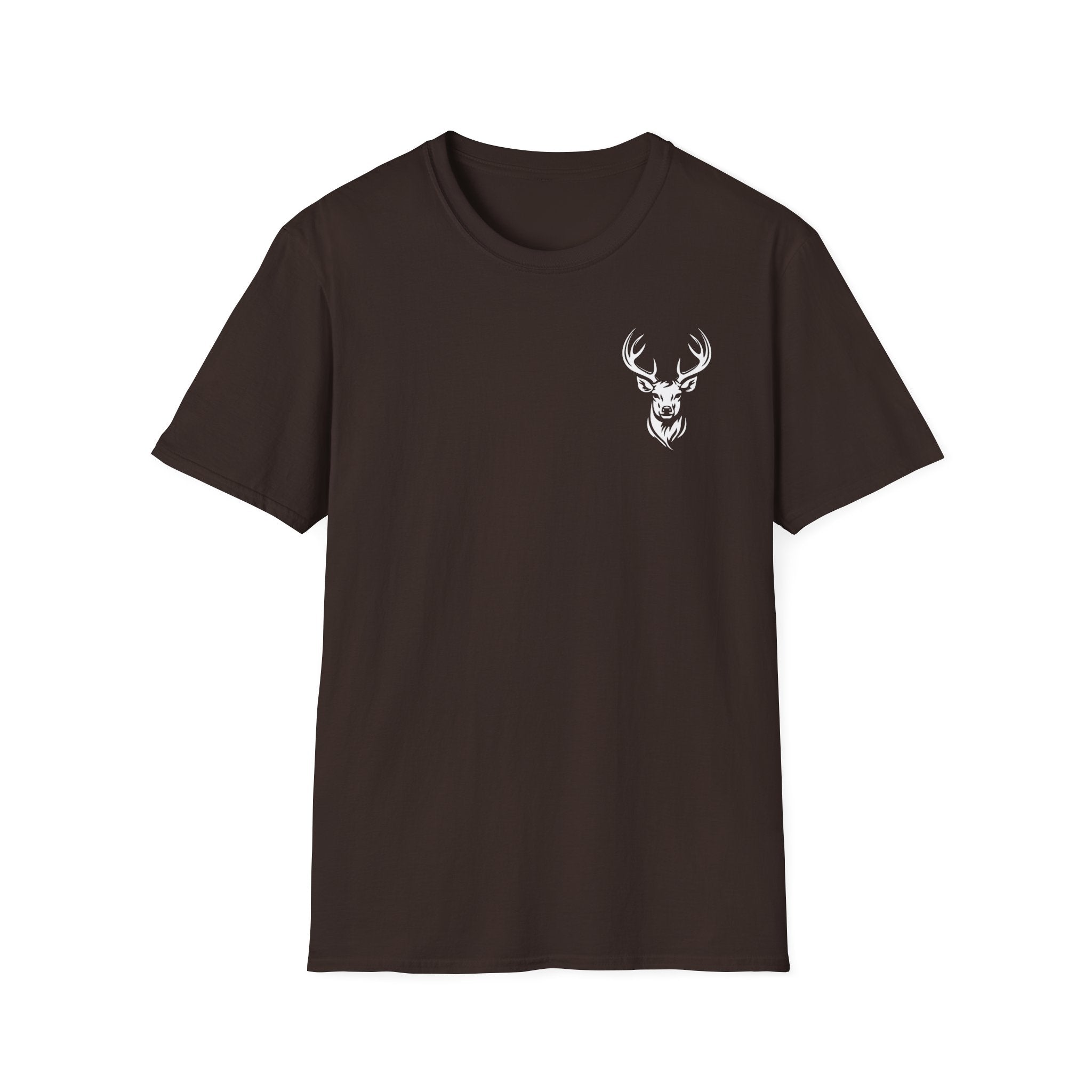 Stylish Unisex Softstyle T-Shirt with Deer Face Graphic, Nature Lover Tee, Casual Wear, Gift for Him/Her, Outdoor Adventure Shirt