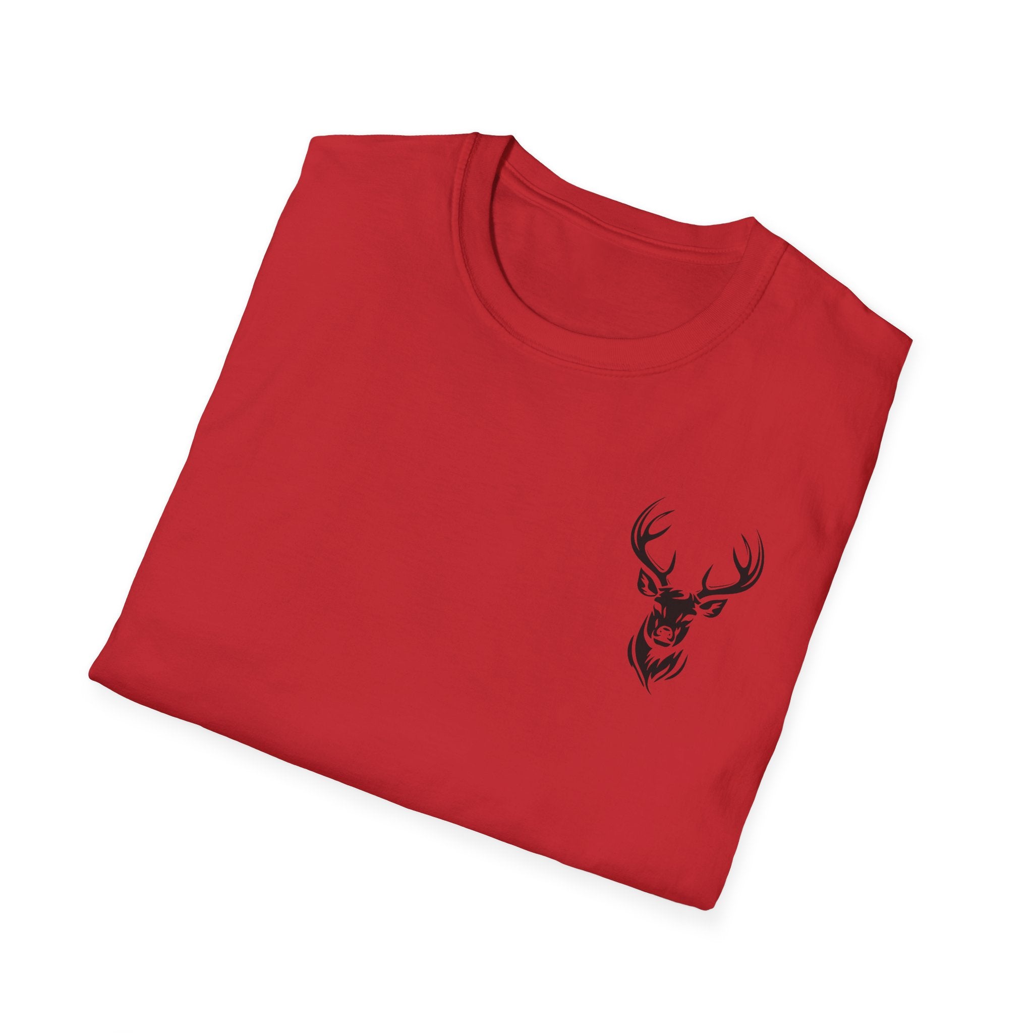 Stylish Unisex Softstyle T-Shirt with Deer Face Graphic, Nature Lover Tee, Casual Wear, Gift for Him/Her, Outdoor Adventure Shirt