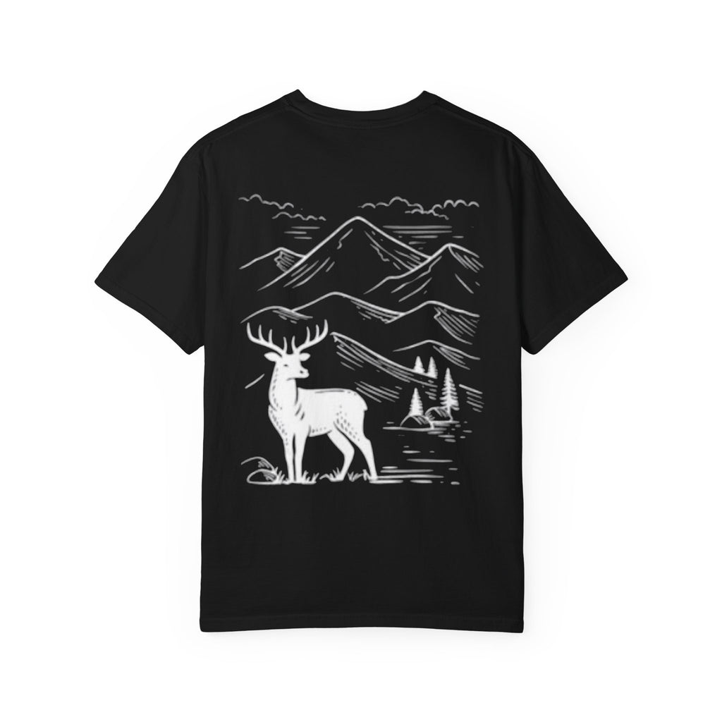 Mountain Adventure Tee, Deer Graphic T-Shirt, Nature Lover Gift, Hiking Apparel, Outdoor Adventure Shirt, Unisex Casual Wear