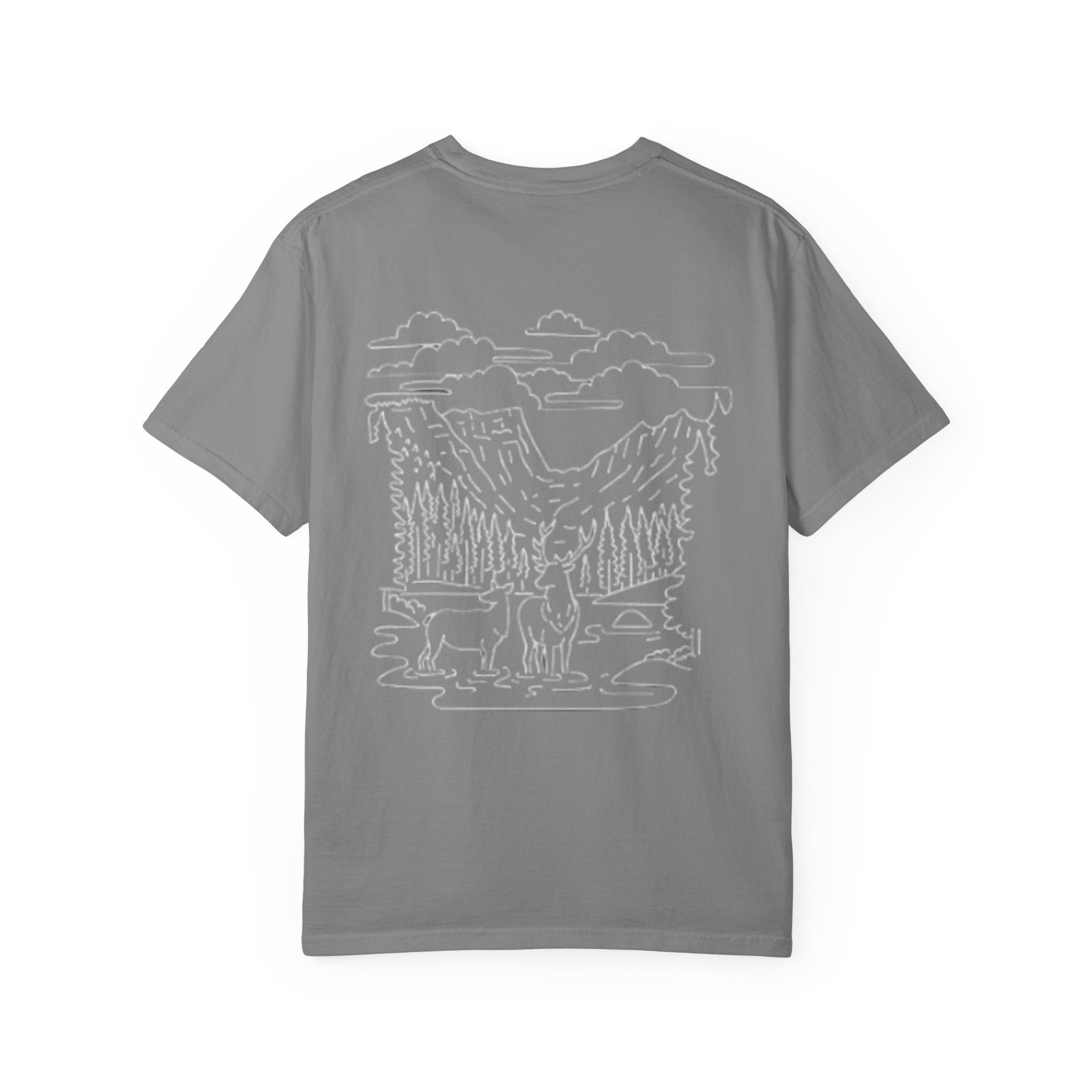 Nature-Inspired Unisex Garment-Dyed T-shirt, Graphic Tee, Outdoor Wear, Gift for Him/Her, Eco-Friendly Fashion