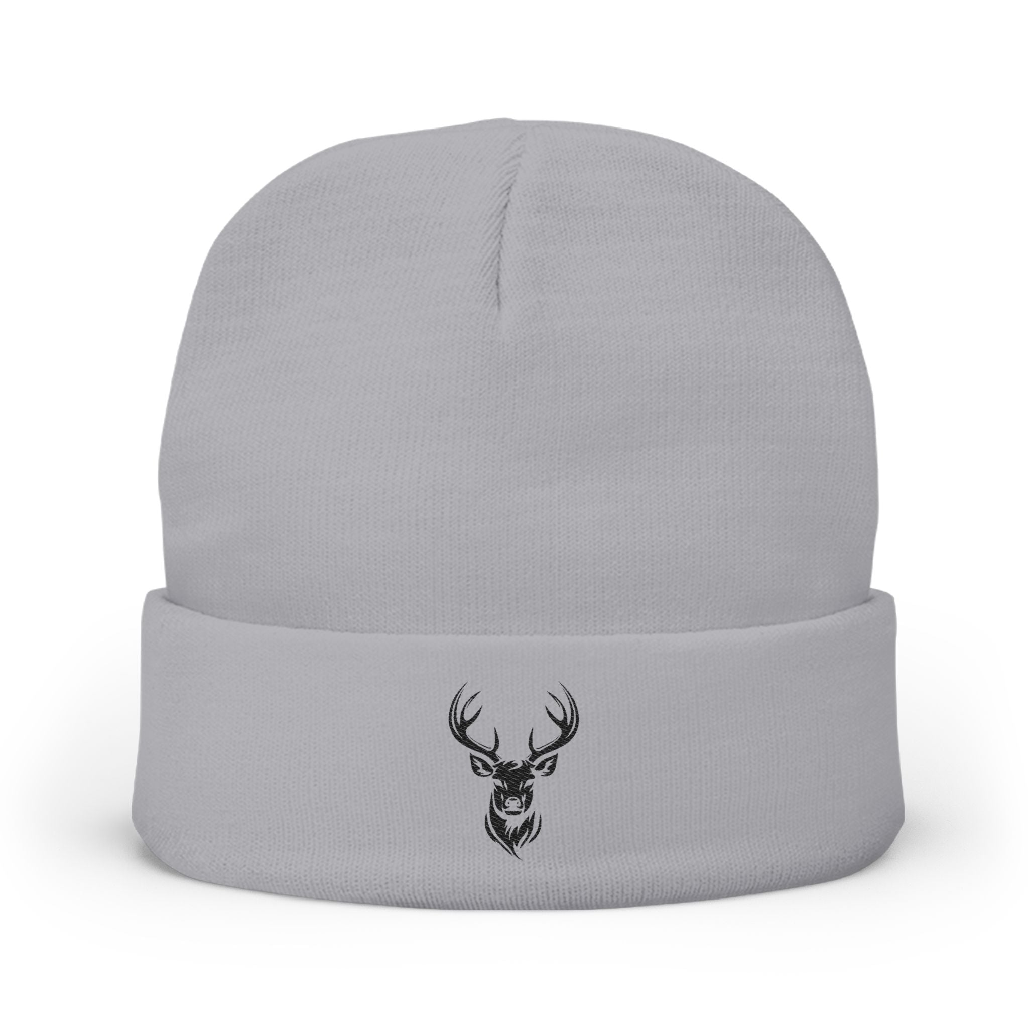 Embroidered Deer Head Knit Beanie