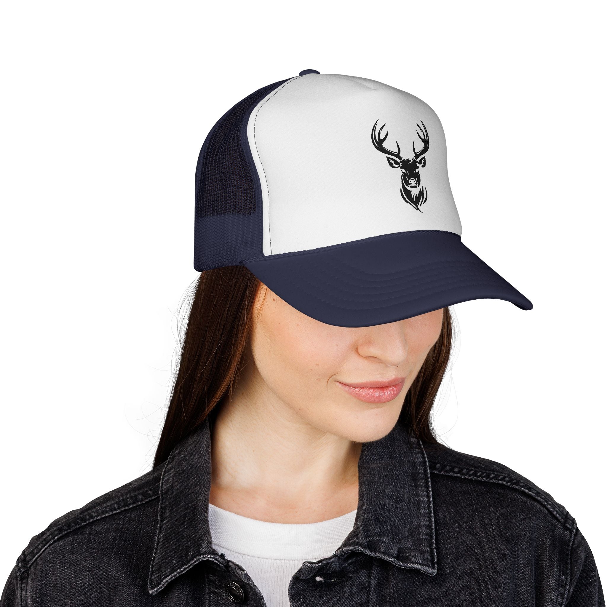 Stylish Deer Design Trucker Cap, Casual Hat for Outdoors, Hunting Gift, Summer Fashion Accessory, Road Trip Essential