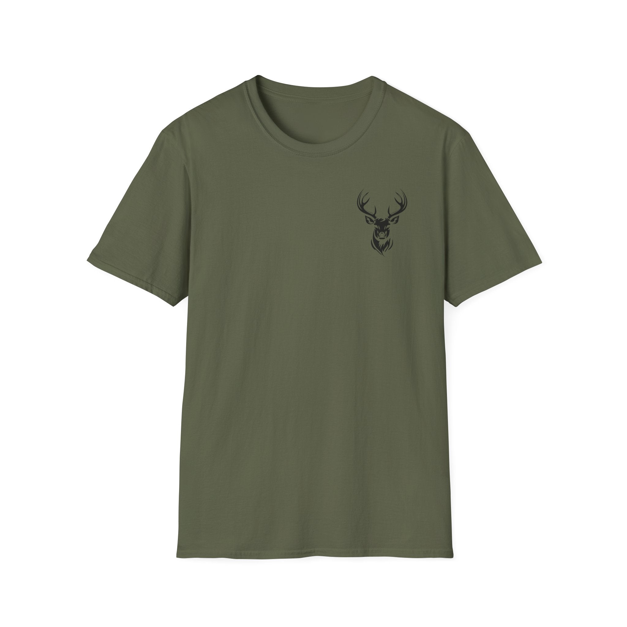 Stylish Unisex Softstyle T-Shirt with Deer Face Graphic, Nature Lover Tee, Casual Wear, Gift for Him/Her, Outdoor Adventure Shirt