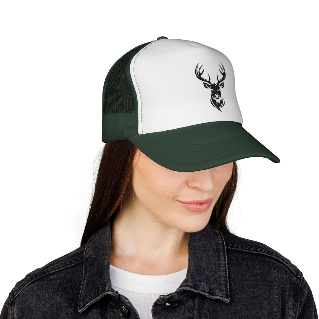 Stylish Deer Design Trucker Cap, Casual Hat for Outdoors, Hunting Gift, Summer Fashion Accessory, Road Trip Essential