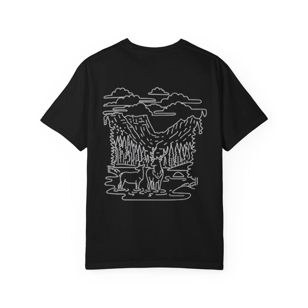 Nature-Inspired Unisex Garment-Dyed T-shirt, Graphic Tee, Outdoor Wear, Gift for Him/Her, Eco-Friendly Fashion