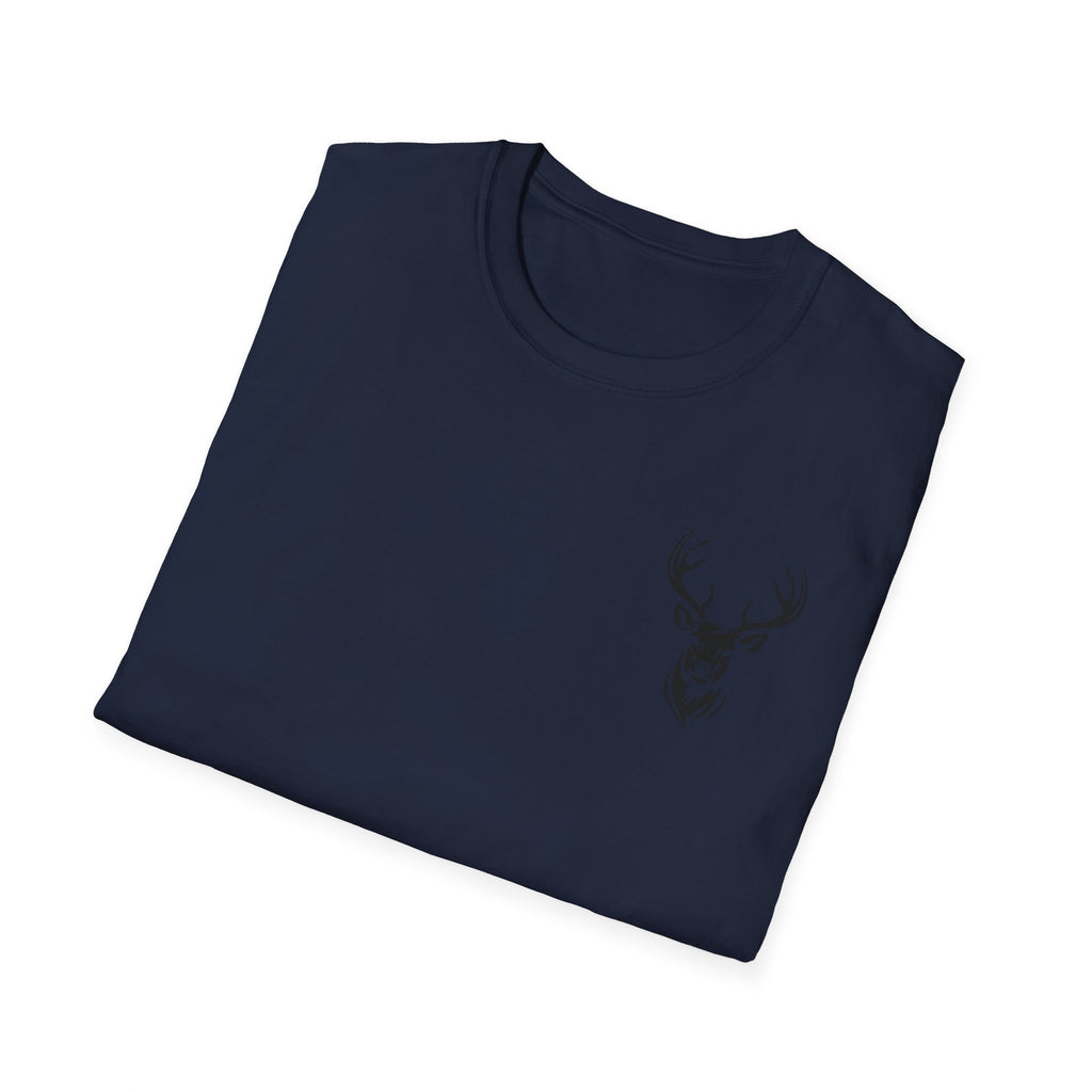 Stylish Unisex Softstyle T-Shirt with Deer Face Graphic, Nature Lover Tee, Casual Wear, Gift for Him/Her, Outdoor Adventure Shirt