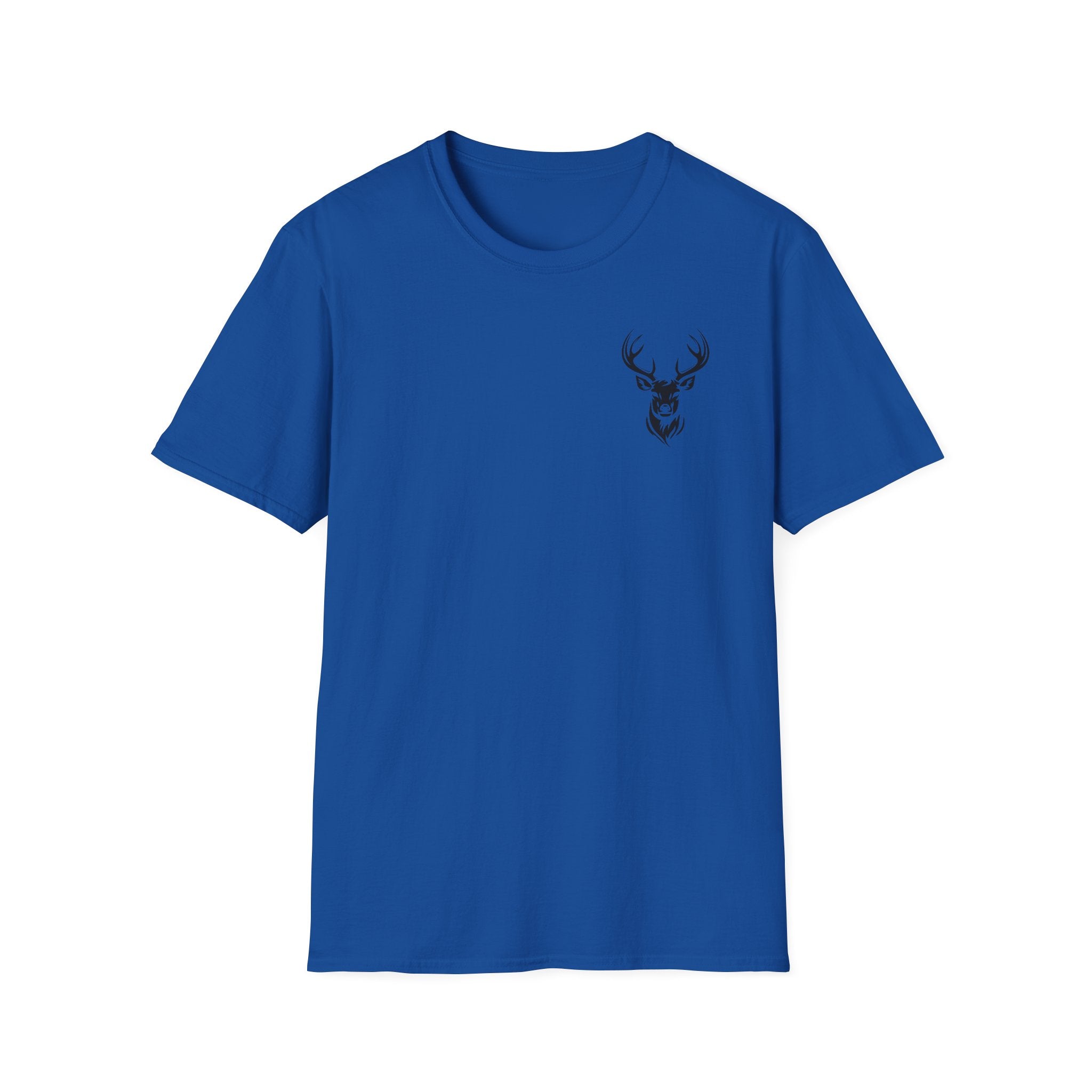 Stylish Unisex Softstyle T-Shirt with Deer Face Graphic, Nature Lover Tee, Casual Wear, Gift for Him/Her, Outdoor Adventure Shirt