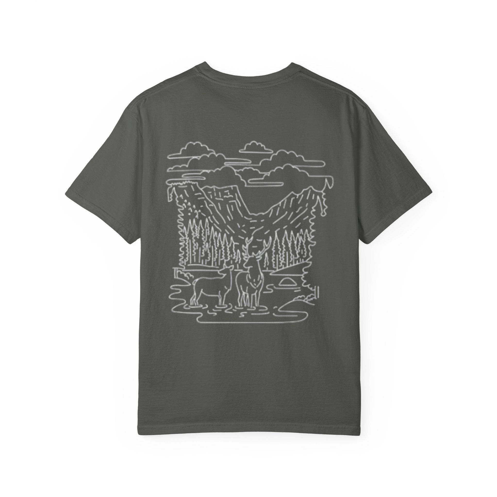 Nature-Inspired Unisex Garment-Dyed T-shirt, Graphic Tee, Outdoor Wear, Gift for Him/Her, Eco-Friendly Fashion