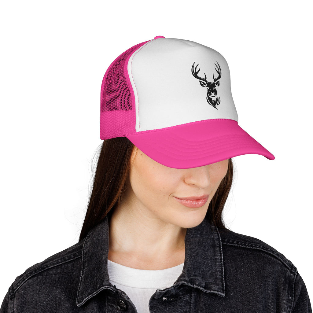 Stylish Deer Design Trucker Cap, Casual Hat for Outdoors, Hunting Gift, Summer Fashion Accessory, Road Trip Essential