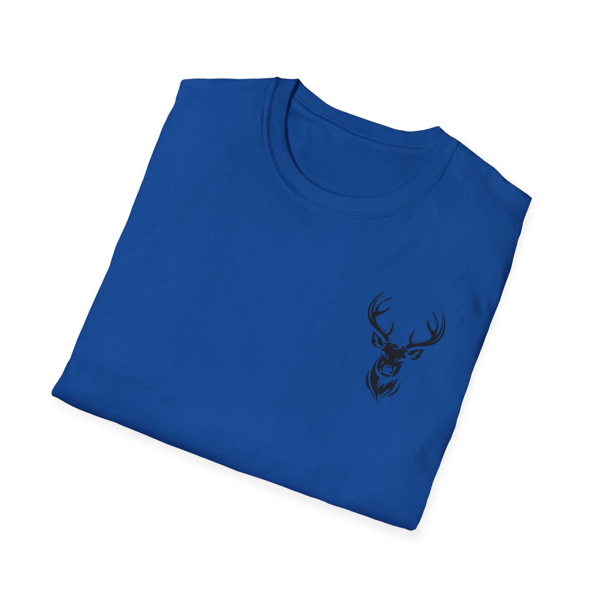 Stylish Unisex Softstyle T-Shirt with Deer Face Graphic, Nature Lover Tee, Casual Wear, Gift for Him/Her, Outdoor Adventure Shirt