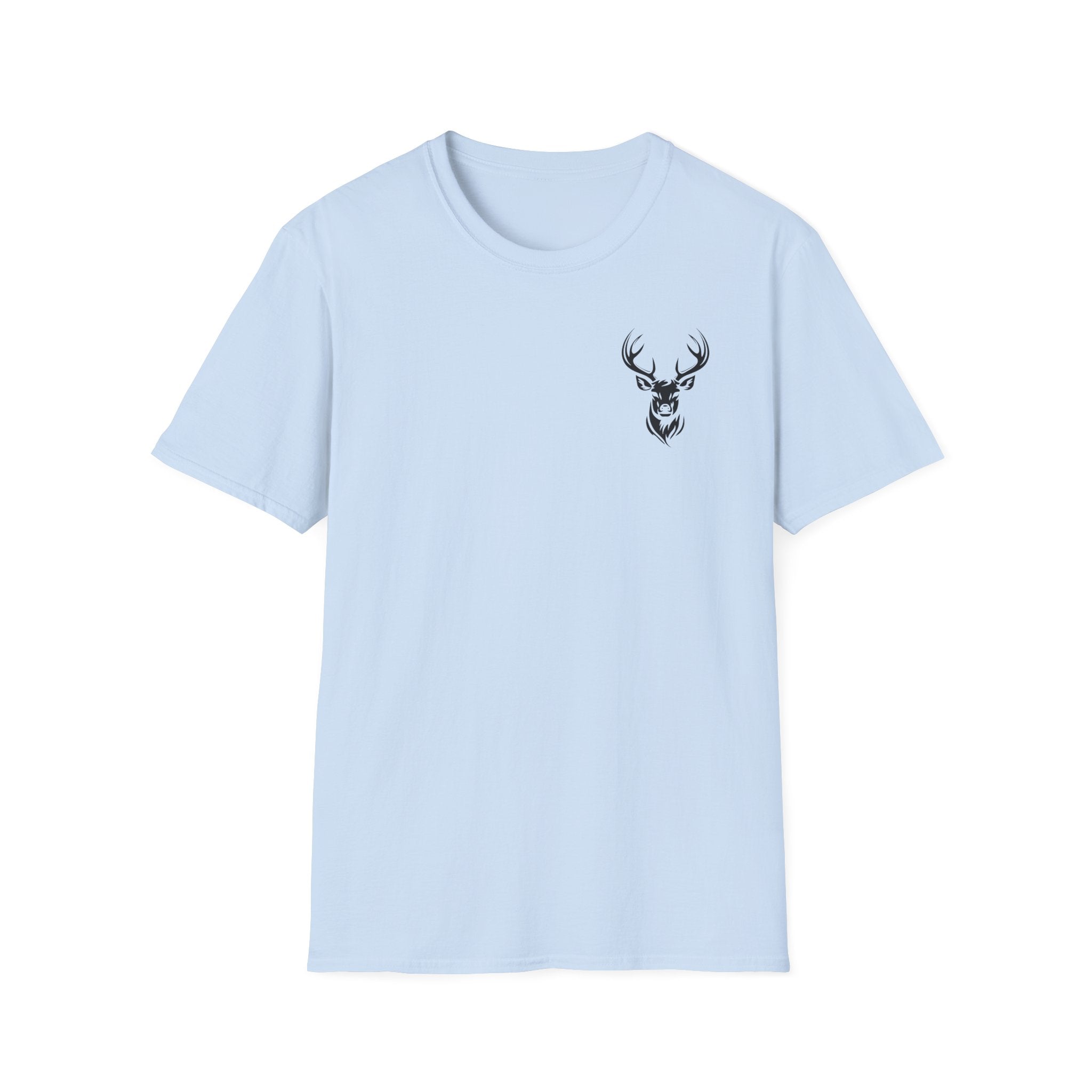 Stylish Unisex Softstyle T-Shirt with Deer Face Graphic, Nature Lover Tee, Casual Wear, Gift for Him/Her, Outdoor Adventure Shirt