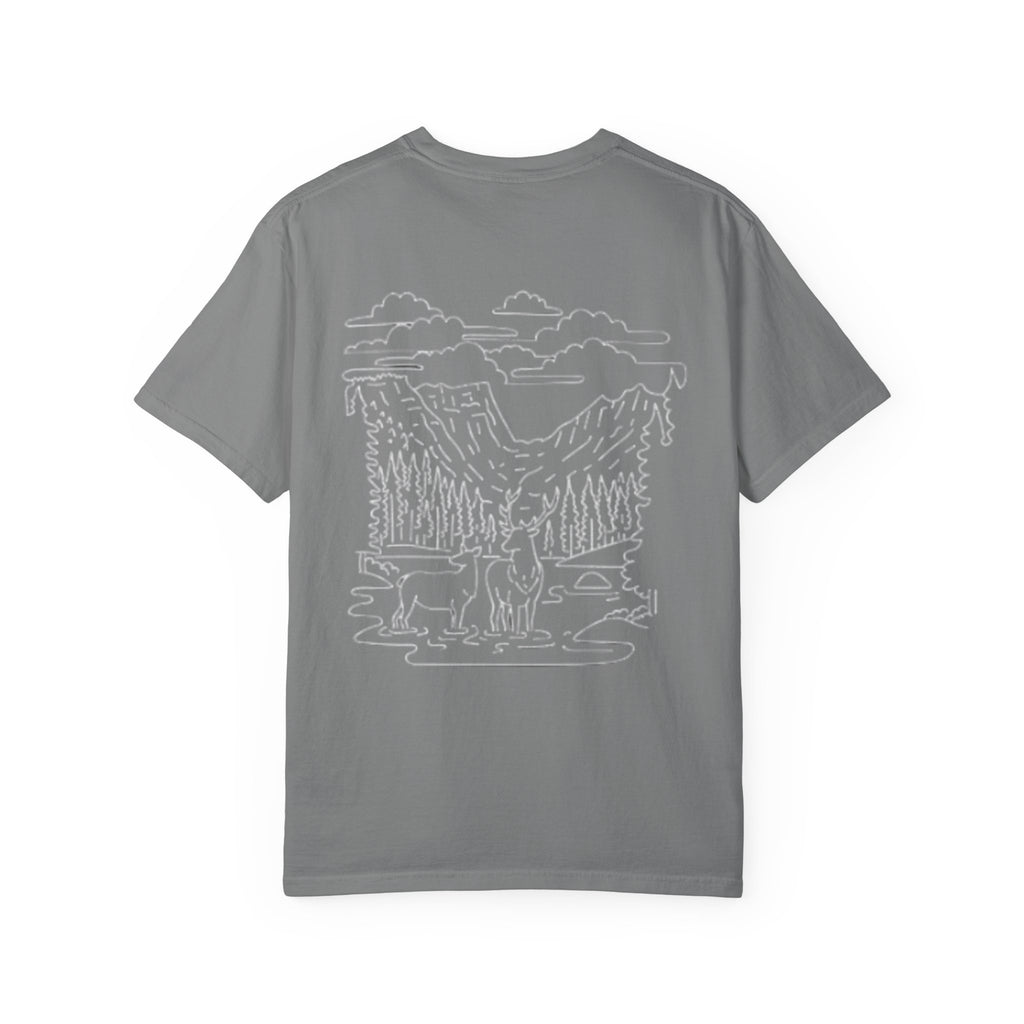Nature-Inspired Unisex Garment-Dyed T-shirt, Graphic Tee, Outdoor Wear, Gift for Him/Her, Eco-Friendly Fashion