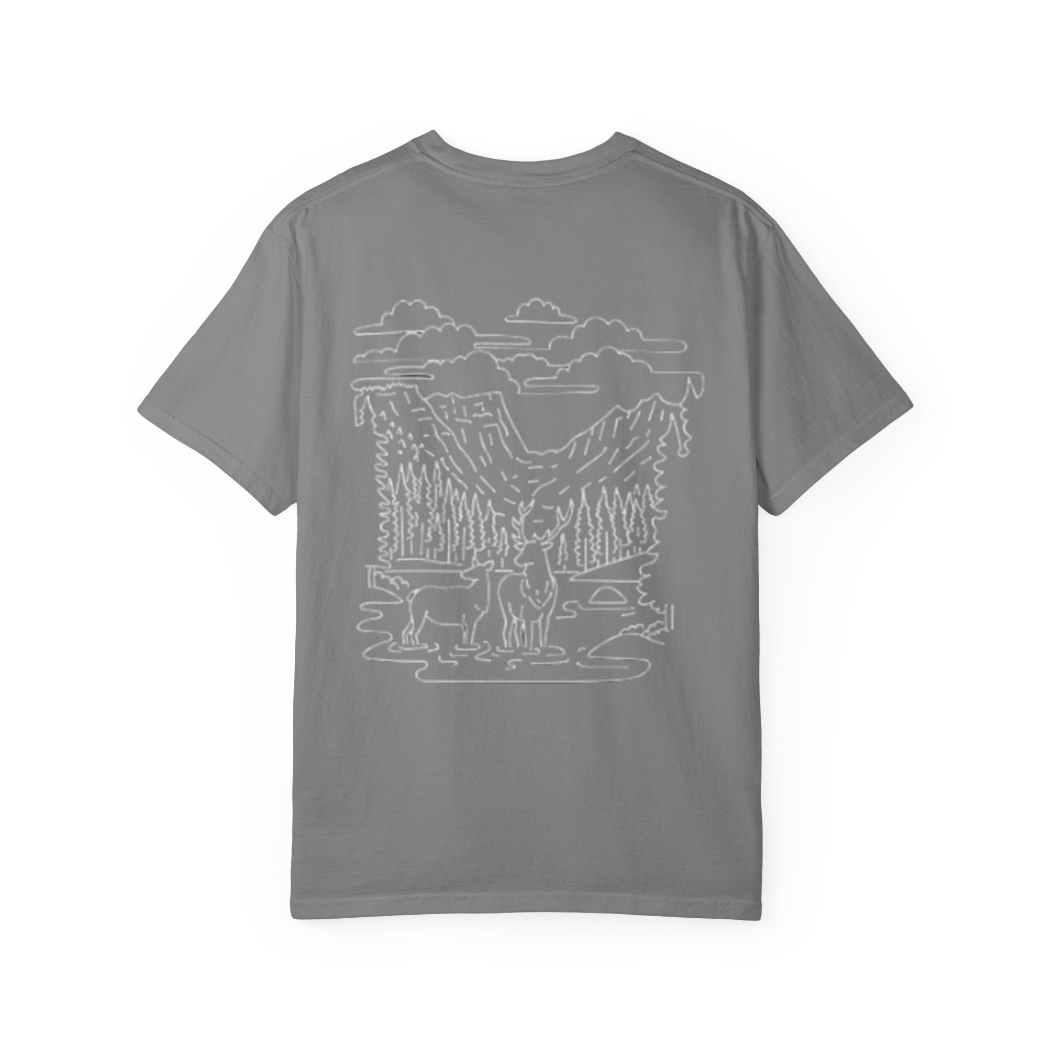 Nature-Inspired Unisex Garment-Dyed T-shirt, Graphic Tee, Outdoor Wear, Gift for Him/Her, Eco-Friendly Fashion