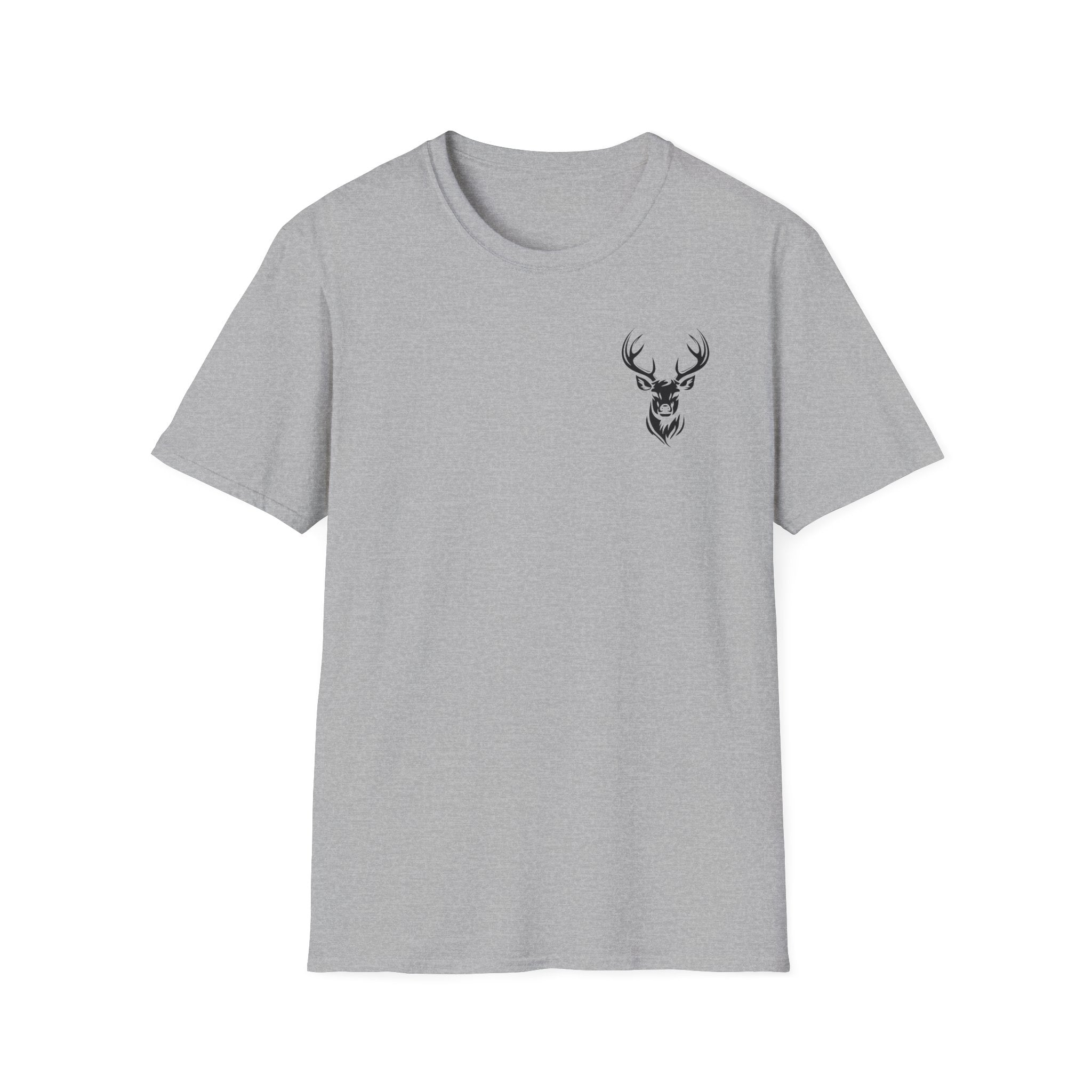 Stylish Unisex Softstyle T-Shirt with Deer Face Graphic, Nature Lover Tee, Casual Wear, Gift for Him/Her, Outdoor Adventure Shirt