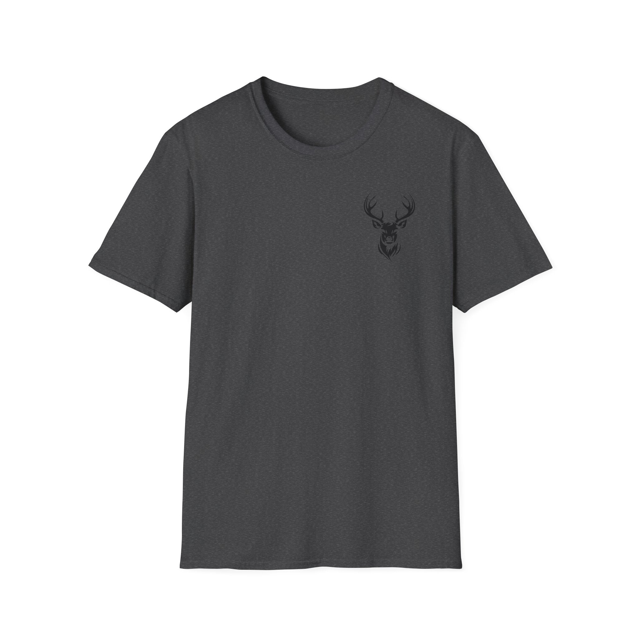 Stylish Unisex Softstyle T-Shirt with Deer Face Graphic, Nature Lover Tee, Casual Wear, Gift for Him/Her, Outdoor Adventure Shirt
