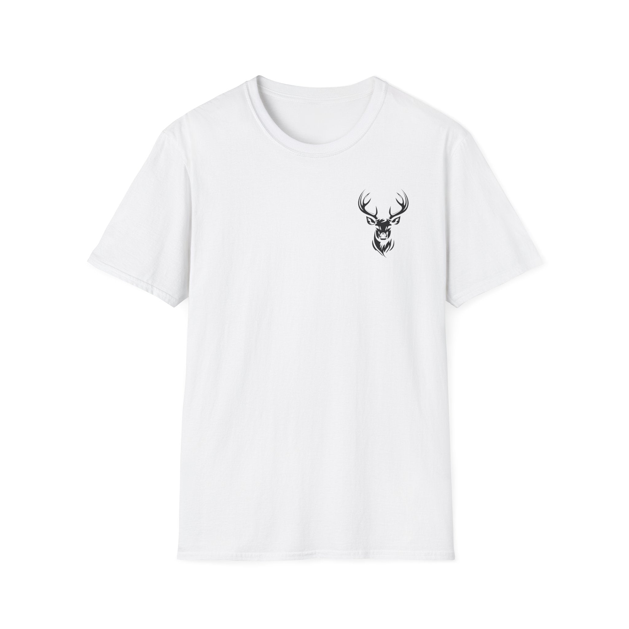 Stylish Unisex Softstyle T-Shirt with Deer Face Graphic, Nature Lover Tee, Casual Wear, Gift for Him/Her, Outdoor Adventure Shirt