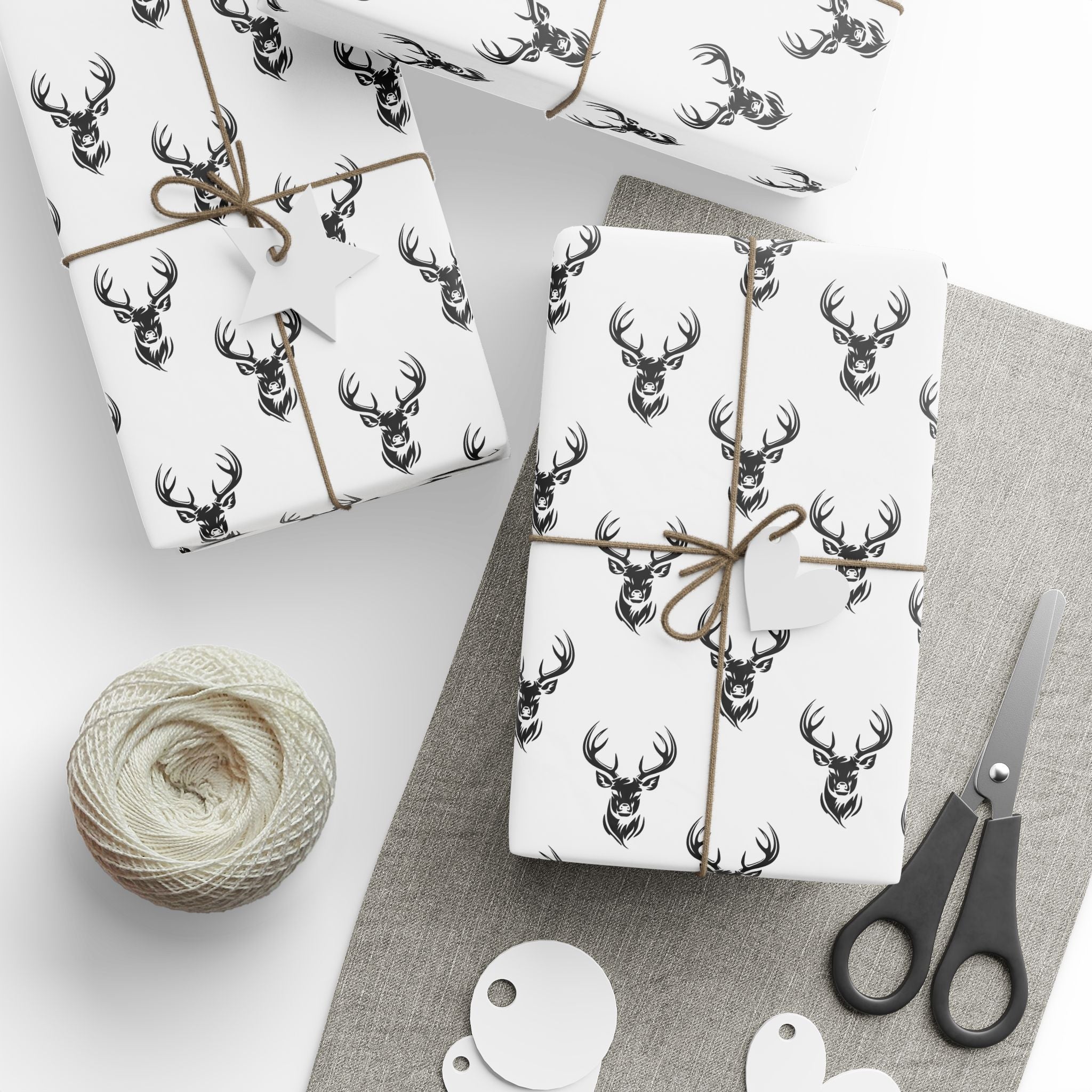 Elegant Deer Print Wrapping Paper | Eco-Friendly Gift Wrap, Holiday Decor, Birthday Parties, Rustic Style, Gift Giving