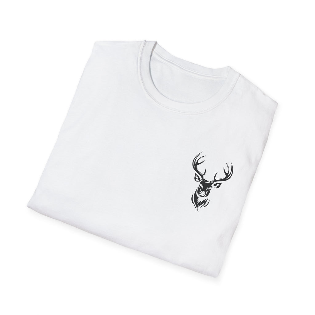 Stylish Unisex Softstyle T-Shirt with Deer Face Graphic, Nature Lover Tee, Casual Wear, Gift for Him/Her, Outdoor Adventure Shirt
