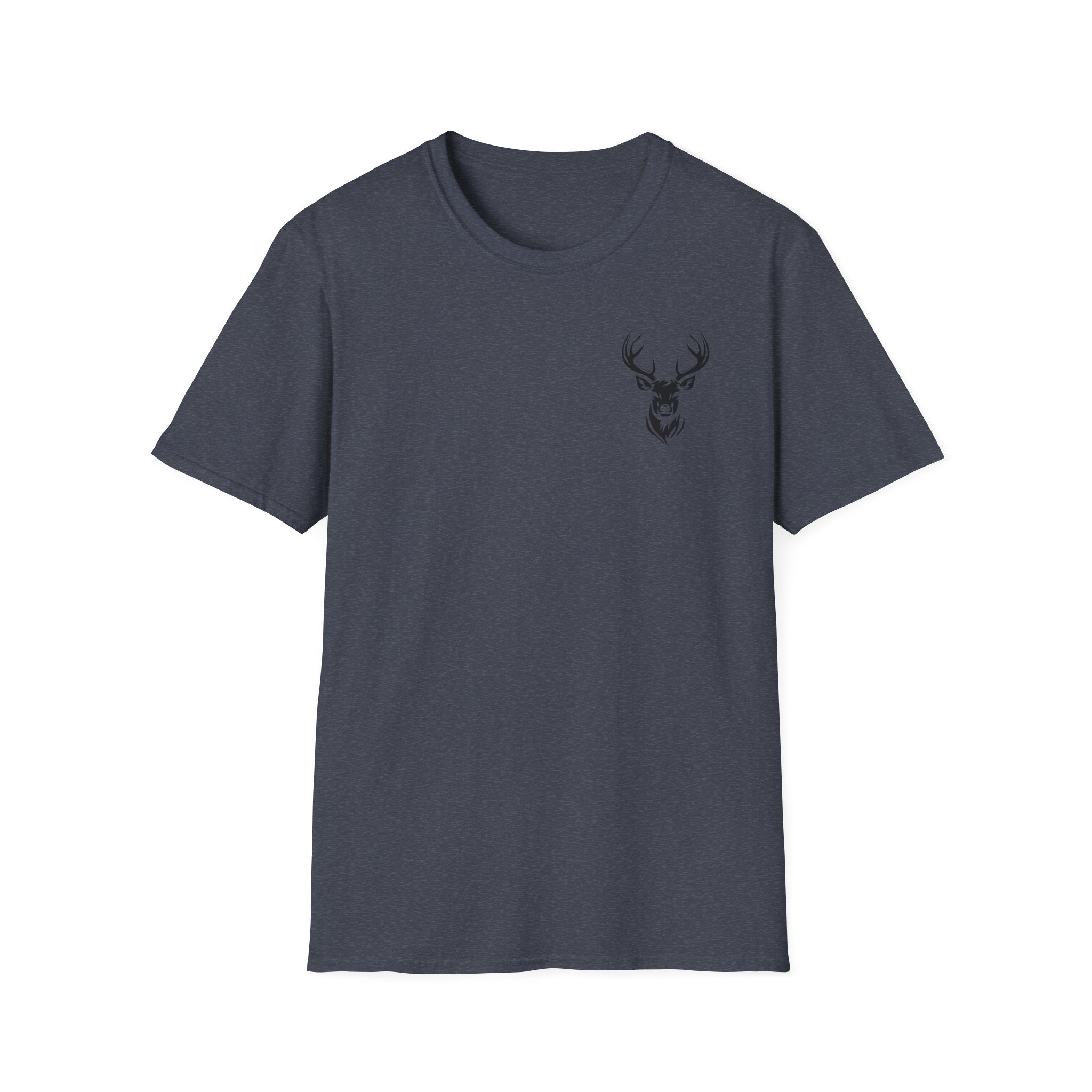 Stylish Unisex Softstyle T-Shirt with Deer Face Graphic, Nature Lover Tee, Casual Wear, Gift for Him/Her, Outdoor Adventure Shirt