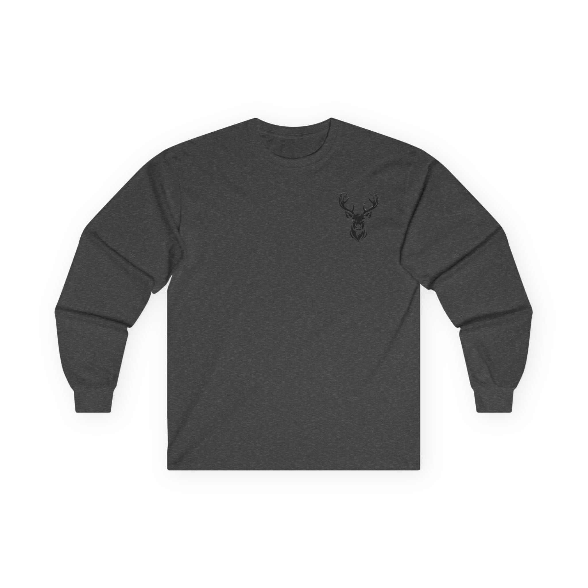 Unisex Long Sleeve Tee with Deer Antler Design | Casual Wear, Outdoor Apparel, Gift for Nature Lovers, Fall Fashion, Layering Tee
