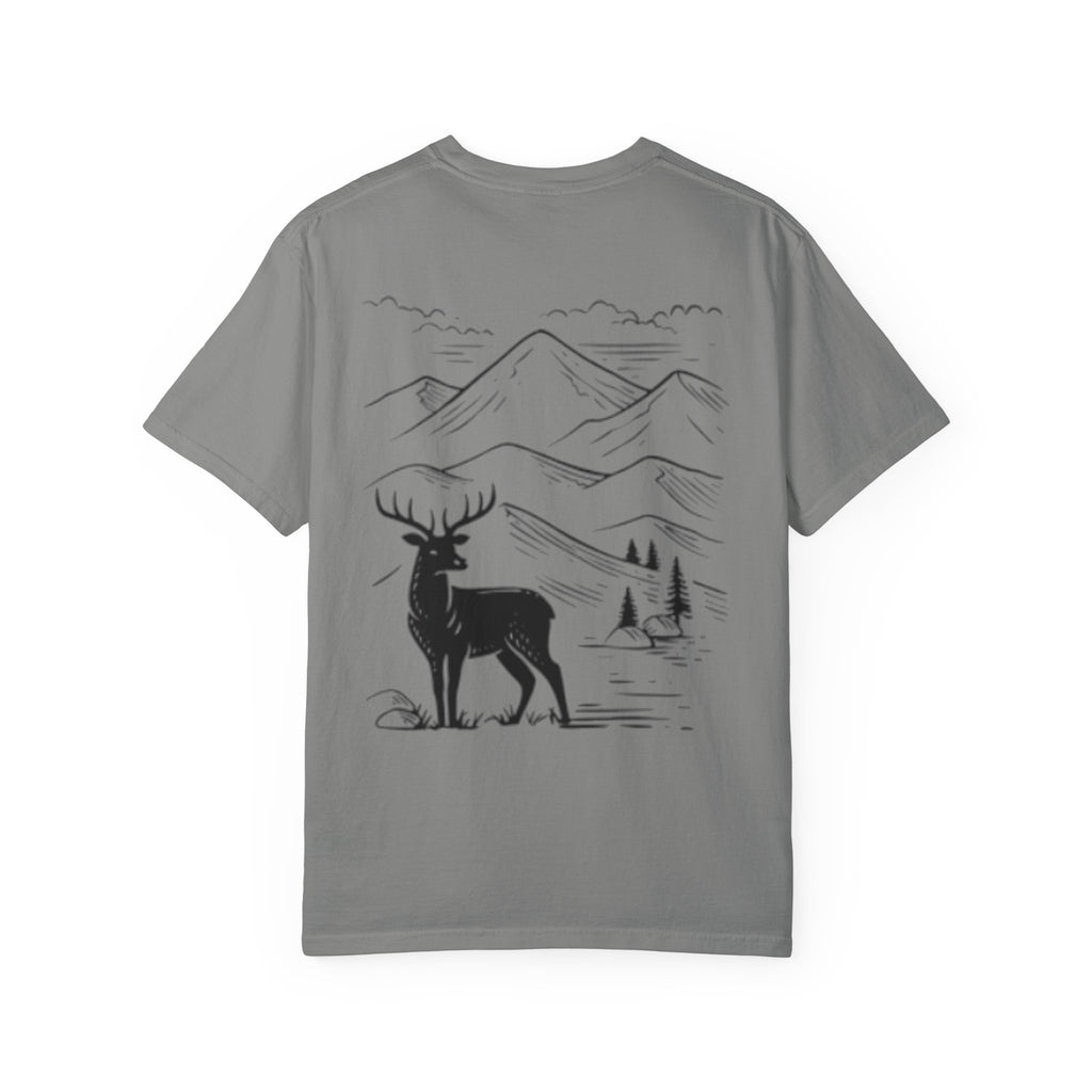 Mountain Adventure Tee, Deer Graphic T-Shirt, Nature Lover Gift, Hiking Apparel, Outdoor Adventure Shirt, Unisex Casual Wear