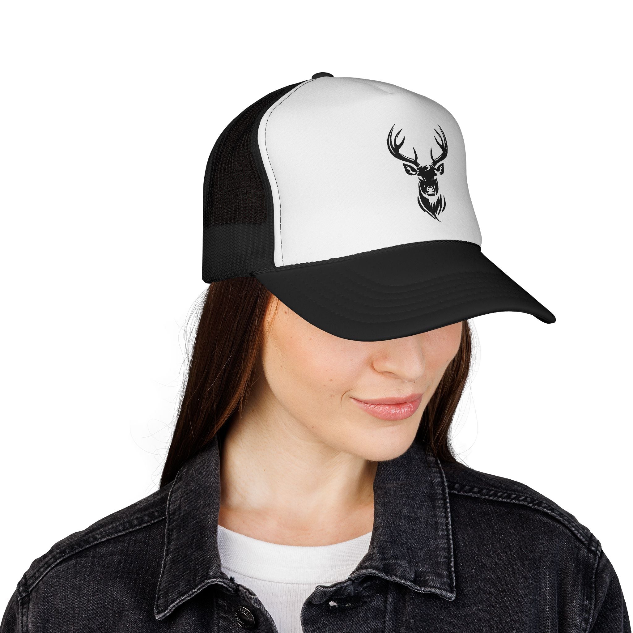 Stylish Deer Design Trucker Cap, Casual Hat for Outdoors, Hunting Gift, Summer Fashion Accessory, Road Trip Essential