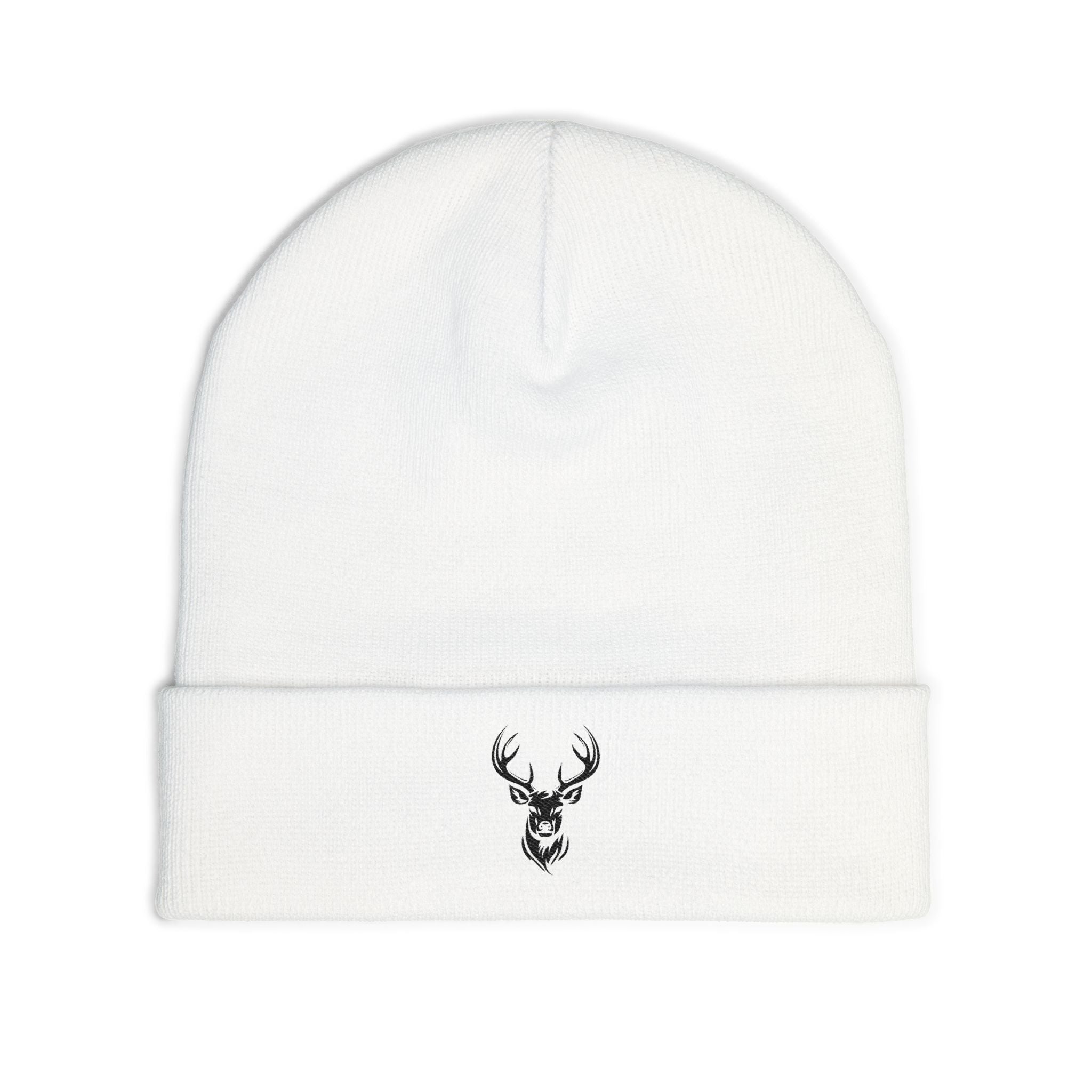 Embroidered Deer Head Knit Beanie